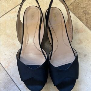 Fendi Black Slingback Heels for Women